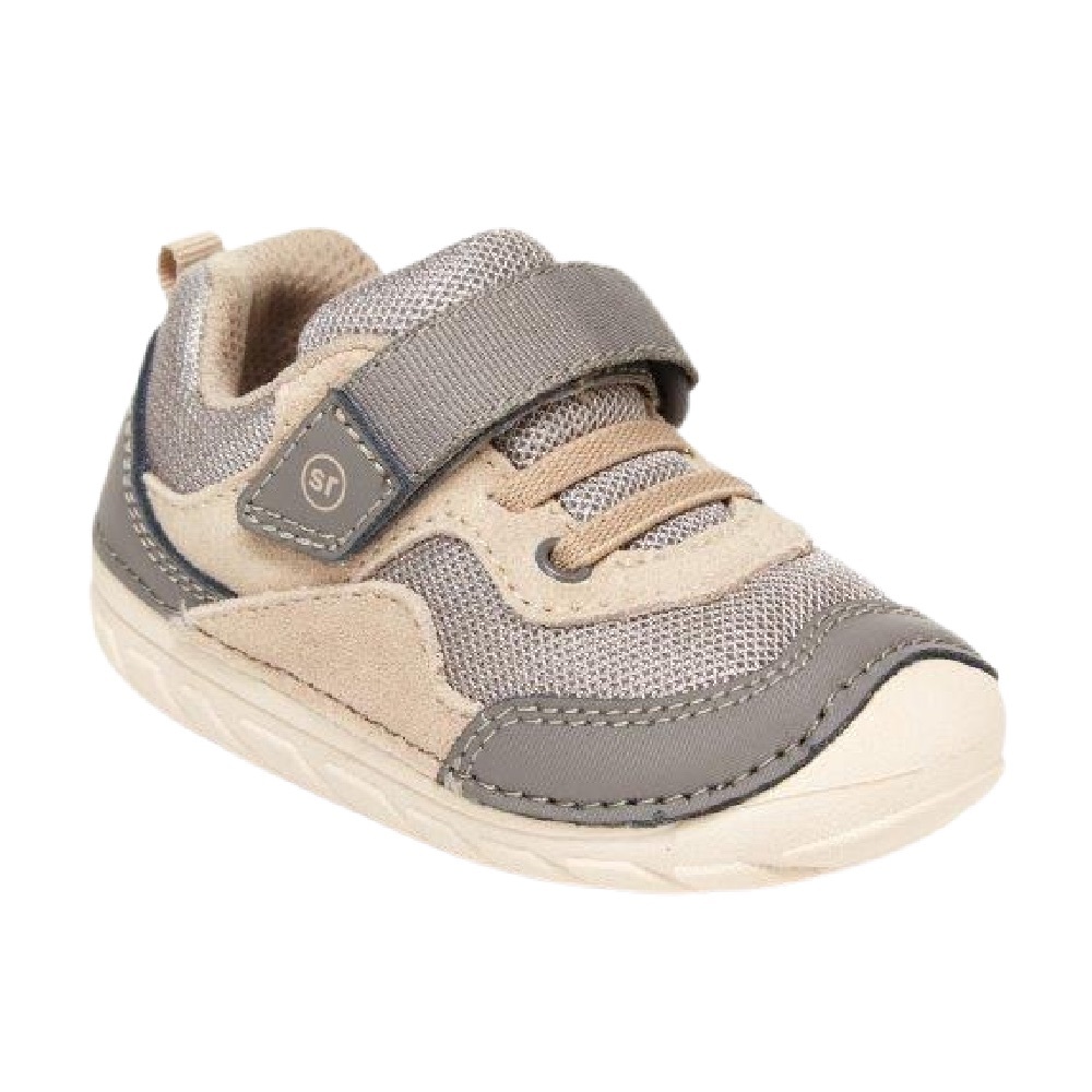Size 3.5 Wide Baby Stride Rite Tan and Gray Kids Sneakers
